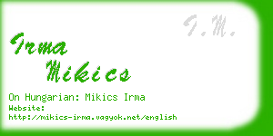 irma mikics business card